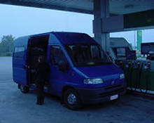 The blue van